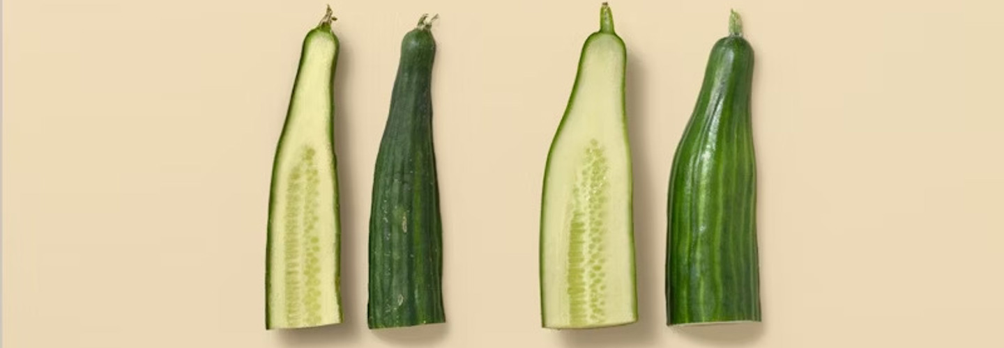 Cucumber with and without saveggy
