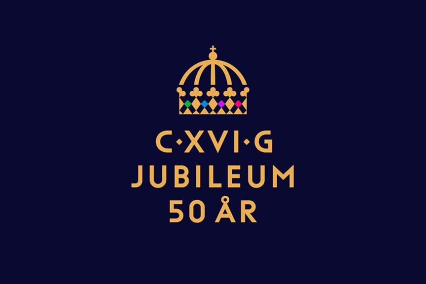 Jubileumslogotyp med krona 
