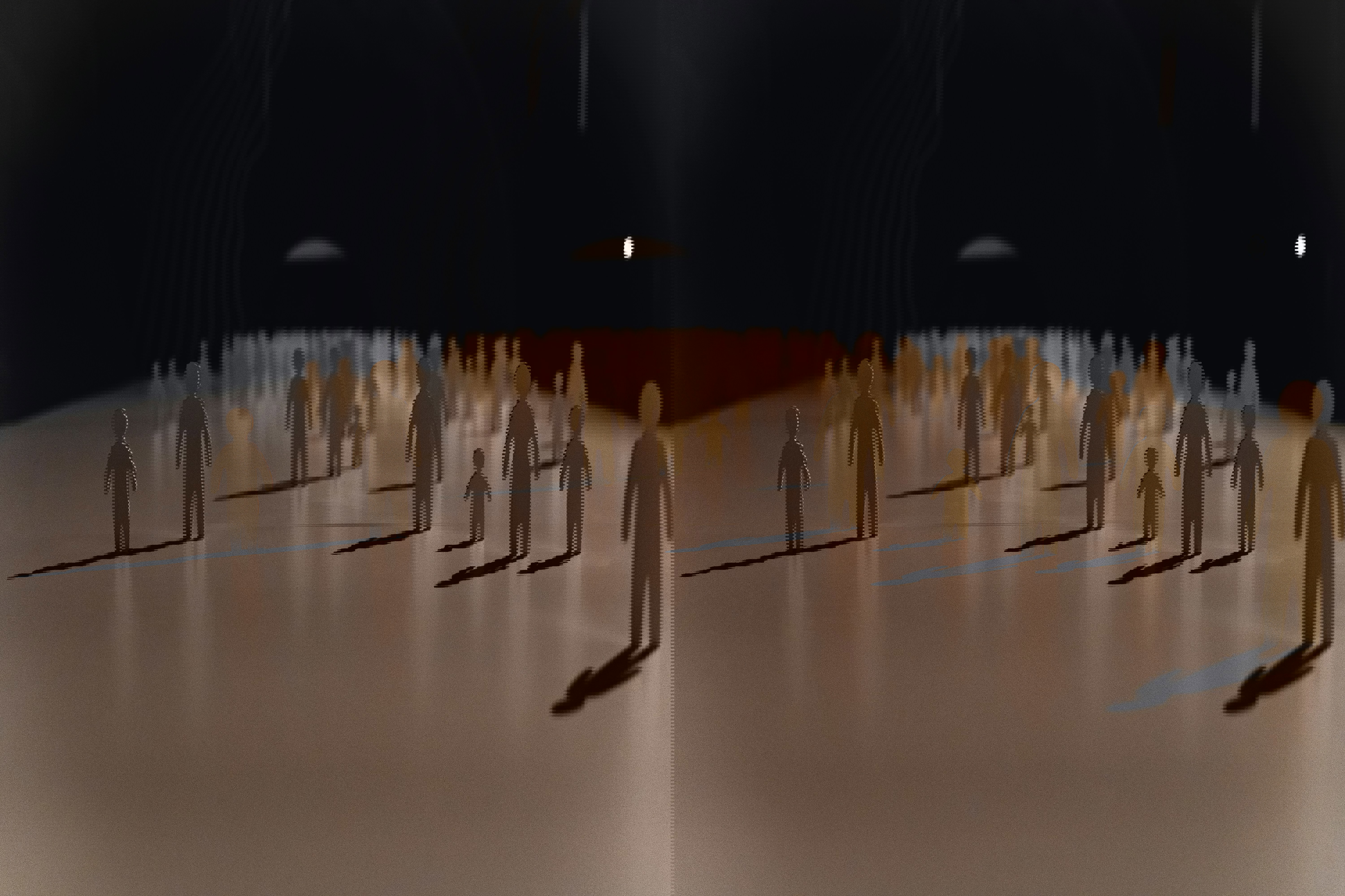 pappersgubbar stående i cirkel