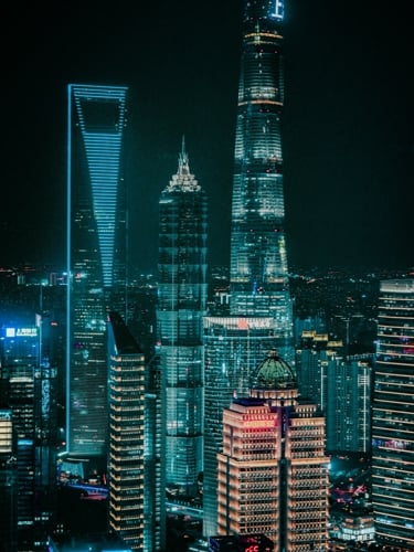 Shanghai skyline at night