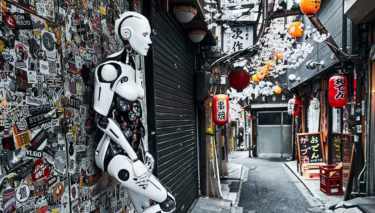 robot in street environment