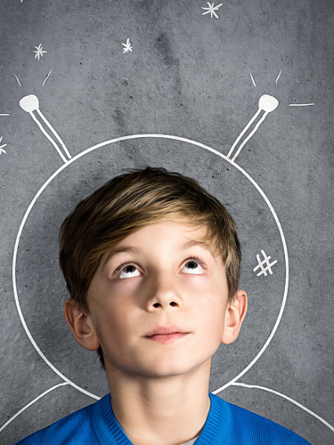 Boy looking up
