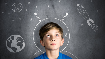 Boy looking up