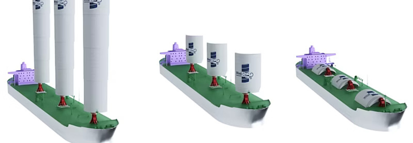 Model of a cargo ship with three sails